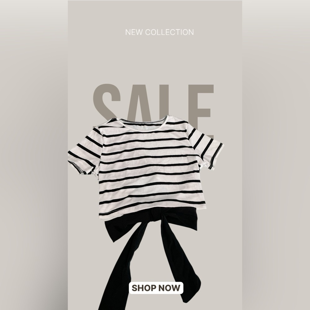 SHEIN Black and White Striped